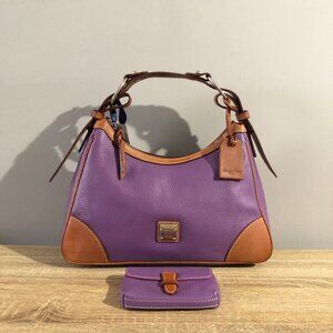 NWT Vintage Dooney & Bourke Purple Leather Harrison Hobo Shoulder bag & Wallet